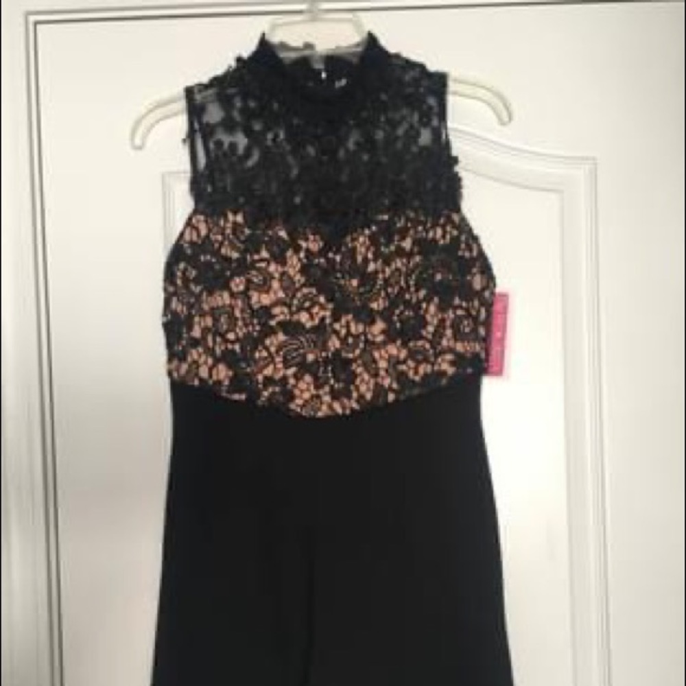 Black and Tan Lace Romper